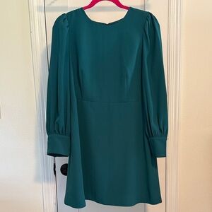 Elegant Teal Long Sleeve Dress